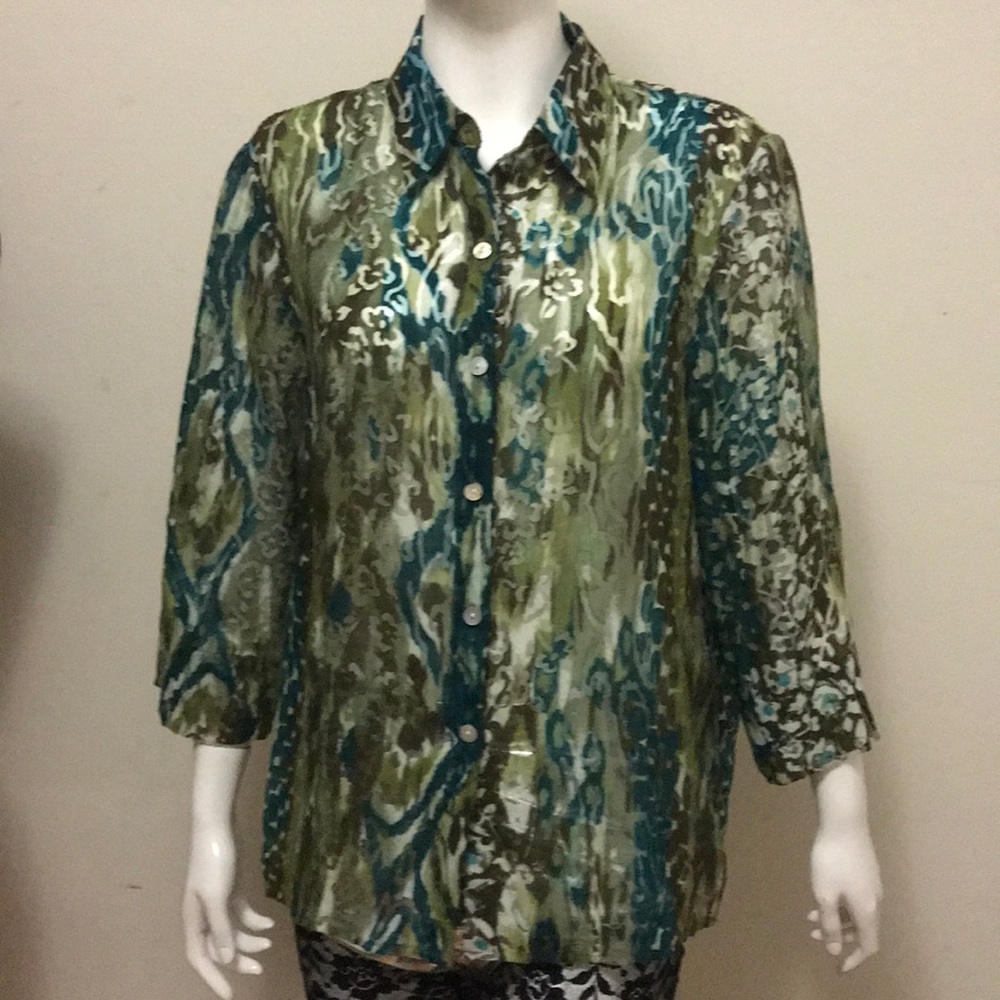 Alfred Dunner Button down blouse - Picture 2 of 4